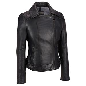 Women's <b>Real</b> Sheepskin <b>Leather</b> Slim Fit Stand Collar Knitted Solid Pattern Breathable Eco-Friendly Quick Dry Winter Coat Casual - Product Image 2