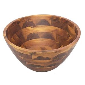 Bols de service en bois véritable d'acacia faits à la main pour la cuisine à la maison grande tasse bols de nourriture jetables de mariage - Product Image 1