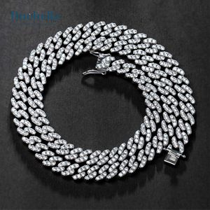 Venta caliente 8mm Moissanite Diamond Cuban Link Neck Chain para hombres 14K oro blanco y 925 plateado - Product Image 4