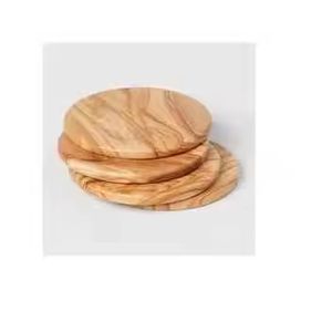 Sous-verres en bois faits main de style classique, écologiques, en noyer arrondi imprimé, décoratifs, personnalisables, artisanat en forme de croissant - Product Image 4