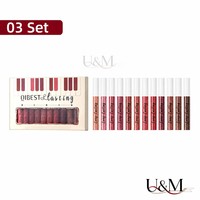 Ensemble de rouge à lèvres liquide mat anti-adhésif, gloss à lèvres, 12 couleurs, imperméable, longue tenue, maquillage en gros