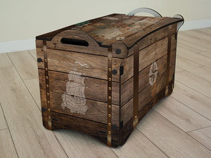 กล่องไม้พร้อมฝาปิดสำหรับเก็บของเล่นเด็ก,กล่องไม้ของเล่นมีล้อกล่องเก็บของเล่นสำหรับเด็กกล่องจัดระเบียบในห้องเด็ก - Product Image 4