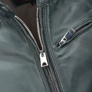 Femmes haut tendance personnalisé automne hiver vestes en cuir solide col tournant conception manches longues respirant doublure en Satin - Product Image 5