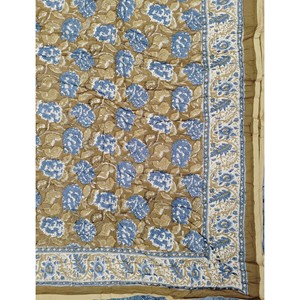 Colcha Doble de Algodón Estampada a Mano, Colcha Tradicional Kantha con Diseño Floral de Patchwork, Hecha a Mano para Verano e Invierno, para el Hogar - Product Image 2