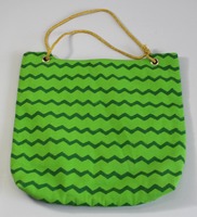 Bolso de Mano de Lona Verde Sólido de Lujo para Mujer, Marca Camelon Exports, Diseño Plegable, Asas de Cordón Dorado Metálico, Cierre con Broches
