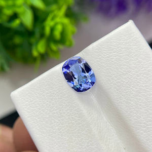 Vente en gros de pierres précieuses bleues de taille coussin en tanzanite naturelle de 8x6mm traitées thermiquement pour la fabrication de bijoux pierres précieuses en vrac - Product Image 6