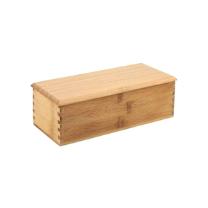 Juego personalizado de acero inoxidable superior, cuchara, tenedor, caja de cubiertos, organizador de palillos de bambú con bandeja de bambú para Cocina - Product Image 1