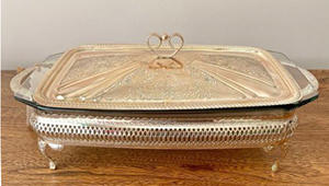 Plat de service de restauration unique avec couvercle pour la maison, les restaurants et les ustensiles de cuisine décor de plat de service de couleur or - Product Image 5