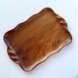 Plateaux de service en bois massif naturel Plaques de fête rectangulaires très durables allant au lave-vaisselle faciles à transporter - Product Image 6