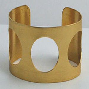 1940 californie vert Floral nouvel an marron antique grec hommes mat brillant or bracelet Floral indien laiton Boho Chic bijoux - Product Image 3