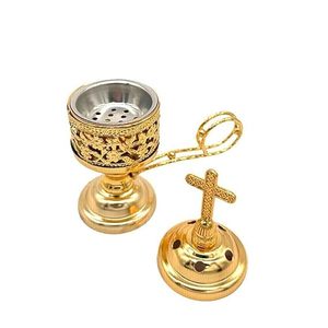 Home Deco Purifiant En Laiton Dhuna Loban Brûleur Dhoop Dhuni Brûleur Sambrani Dhoop Brûleur D'encens pour Loban Porte-Encens Antique - Product Image 5