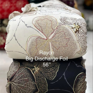 Rayon big Discharge foil fabric make to fancy dress <b>material</b> - Product Image 5