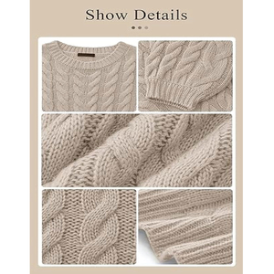 Suéter de punto suave para mujer con aspecto elegante, suéter cálido de invierno para mujer, suéter de punto acogedor de estilo informal para mujer - Product Image 6