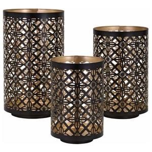 Design exclusif avec bougeoir en métal en maille noir et or fini taille personnalisée pour l'éclairage décoration de la maison déco de mariage - Product Image 2