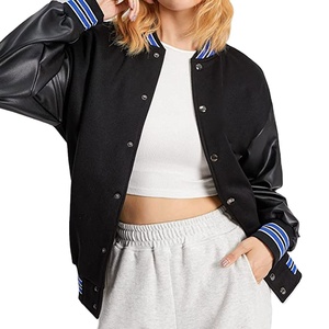 Chaqueta universitaria de mujer de calidad superior al por mayor, logotipo bordado personalizado, lona rellena de algodón para uso en exteriores - Product Image 2