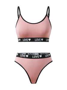 เสื้อชั้นในขอบยางยืดสีพีชและกางเกงชั้นในทรงผ่าสูงชุดบิกินี่ขอบตัดสีตัดกันสายรัดชุดชั้นในไร้รอยต่อน้ำหนักเบาสำหรับผู้หญิง - Product Image 3