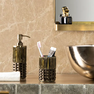 Designer toothbrush holder for upscale bathroom styling Handcrafted toothbrush holder for stylish sink organization - Product Image 2