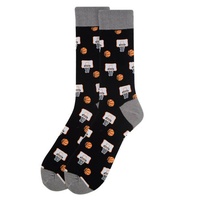 Calcetines deportivos para hombre y mujer con estampado de baloncesto y logotipo personalizado, calcetines con punta y tacón en contraste, cómodos y activos, venta al por mayor