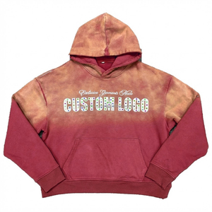 Sudadera con Capucha Personalizada de Estilo Urbano, Unisex, Gótica, Ecológica, con Lavado Ácido, Estampado y Pedrería - Product Image 5