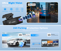 Caméra de tableau de bord de voiture 4K UHD 4G à 2 objectifs, connexion WiFi au téléphone, vision nocturne, enregistreur vidéo DVR pour véhicule, caméra embarquée automobile