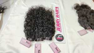 Extensions de cheveux humains vierges indiens Remy non transformés à cuticules alignées Machine à double trame 100g d'eau douce et libre - Product Image 4