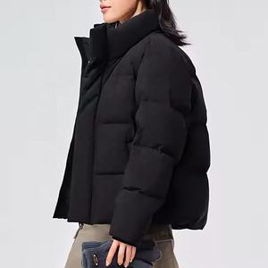 Cómoda chaqueta acolchada para mujer con cremallera completa Fácil uso diario para exteriores A prueba de viento Transpirable Nuevo aspecto con patrón de estampado - Product Image 4