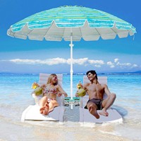 Parasol de plage personnalisé avec impression de logo Table pliante Porte-gobelet Parasol de plage publicitaire imperméable pour le sable