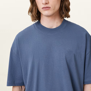 Camisetas de Hombre 2026 de Algodón 100% con Lavado Ácido Azul, Logotipo Impreso Digital Personalizado, Ajuste Holgado, Transpirables y Ecológicas - Artículo de Tendencia - Product Image 2