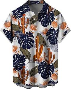 เสื้อเชิ้ตชายหาดแขนสั้นลายฮาวายสไตล์อเมริกันสำหรับผู้ชาย คอลเลคชั่นใหม่ปี 2025 พร้อมลายพิมพ์ดิจิทัล เหมาะสำหรับใส่ในช่วงฤดูร้อน - Product Image 1