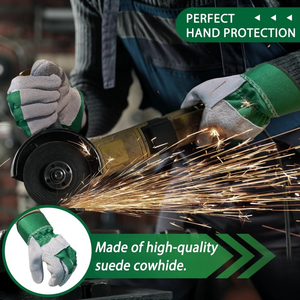 Guantes de trabajo de cuero de vaca divididos, duraderos, aprobados por la CE, trabajo industrial resistente, seguridad en la construcción, equipo protector de manos y brazos - Product Image 6