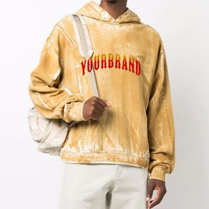 เสื้อฮู้ดสโตนวอชของผู้ชายผ้าฝ้ายเฟรนช์เทอร์รี่100% วินเทจซักได้ตามต้องการ - Product Image 1