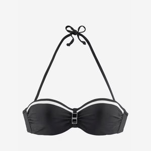Ensemble de bikini triangle pour femmes, noir, vente en gros, logo personnalisé, sexy, push-up, bandeau, best-seller, imprimé à paillettes, bikini uni - Product Image 2