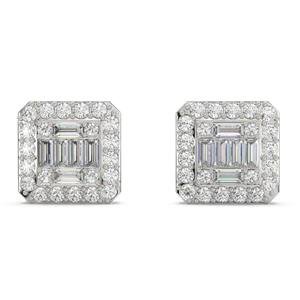 Pendientes de tuerca de estilo Hip Hop de diamante de moissanita de corte Baguette redondos y de alta demanda para mujer, regalo perfecto, colección de joyas - Product Image 4