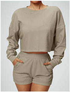 Conjunto de 2 piezas ajustado personalizado para mujer, pantalones de chándal con capucha y patrón sólido, ropa de chándal de invierno de talla grande - Product Image 4