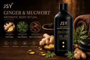 Huile de massage au gingembre et à l'armoise <span class=keywords><strong>JSY</strong></span> pour les épaules, le cou et le dos, huile essentielle végétale chauffante pour le corps entier, spa, marque privée OEM ODM - Product Image 2