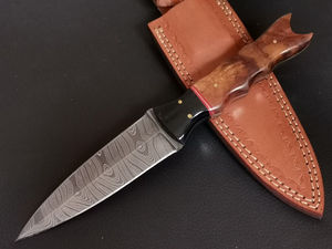Nouveau couteau de chasse en acier damas fait à la main de qualité supérieure personnalisable avec poignée en bois confortable prise en charge OEM - Product Image 5