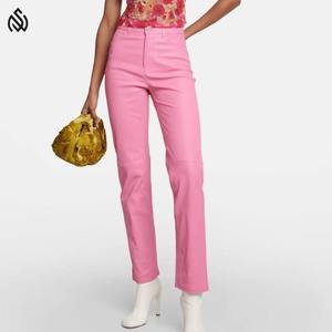 Venta caliente Pantalones de cuero de mujer de buena calidad en color sólido Mejor proveedor Cantidad a granel Pantalones de cuero - Product Image 2