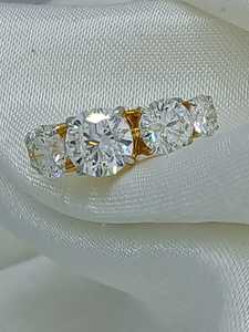 แหวนแต่งงานประดับเพชรเม็ดเล็กสีทอง14k ประดับคริสตัลใสสำหรับงานปาร์ตี้ - Product Image 3