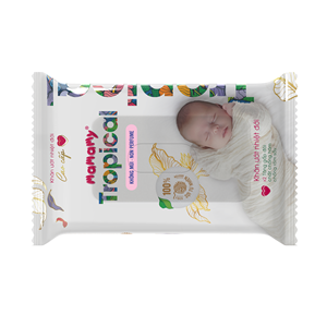 Mamamy vente en gros 100% fibres de rayonne naturelles produits d'hygiène 10 pièces non tissés bébé lingettes humides lingettes humides tropicales - Product Image 1