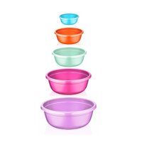 CATEEM Multifunctionele PP Plastic Wasbak Set Antislip Ecologisch 5-delig Modern Opbergdoos Keukenbenodigdheden Voedselbewaarbakken