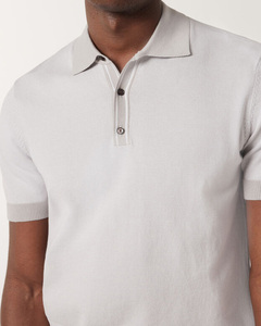 เสื้อโปโลเข้ารูปสำหรับผู้ชาย, ผ้าฝ้าย100% ระบายอากาศได้ดีสวมใส่สบายกระดุมสามเม็ด - Product Image 2