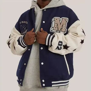 Chaquetas Varsity Personalizadas de Fábrica OEM para Hombre, Chaquetas de Invierno Cálidas con Mangas de Cuero, Chaqueta Bomber de Béisbol con Logotipo de Chenilla. - Product Image 2