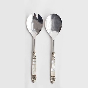 Ensemble de 2 couverts en acier inoxydable cuillère fourchette lave-vaisselle utilisé dans les ustensiles de cuisine café de table crème maison poignées en métal - Product Image 5