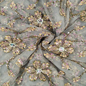 Best Quality Latest Trendy Nigerian Net <b>Lace</b> Fabric With Exclusive Pattern Work On Floral Pattern Anti -Static Mesh Fabric - Product Image 3