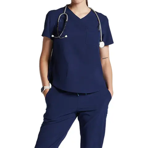 Conjuntos de uniformes médicos de salón de belleza de tela tejida uniformes médicos personalizados OEM al por mayor con logotipo - Product Image 2