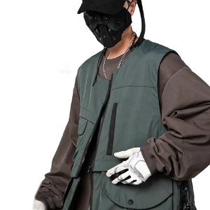 Gilet Techwear Cyberpunk personnalisé pour hommes, veste Ninja à poches multiples, veste softshell d'hiver en cuir, Streetwear, gilet Techwear sans manches - Product Image 5