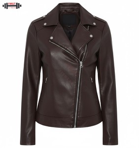 Chaqueta de Cuero para Mujer, Moda 2025, Talla Grande, Transpirable, con Rayas, Personalizada - Product Image 1