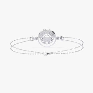 High Quality 942 <b>Silver</b> Rose/ Yellow/ White Gold Women's Jewelry Moissanite & Natural Diamond <b>Bracelet</b> <b>Charms</b> Elegant Bangles - Product Image 5