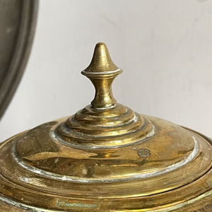 Bouilloire théière vintage en laiton avec poignée de couleur ambre, bouilloire sur pied en laiton, bouilloire chaude Toddy - Product Image 2