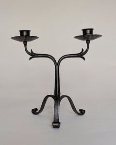 Vintage <b>black</b> metal <b>candelabra</b> perfect for luxury interior decor romantic dinner table or classic home lighting display - Product Image 2